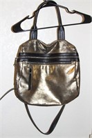 gold leather bag