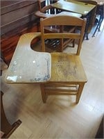>Wooden School Desk Chair