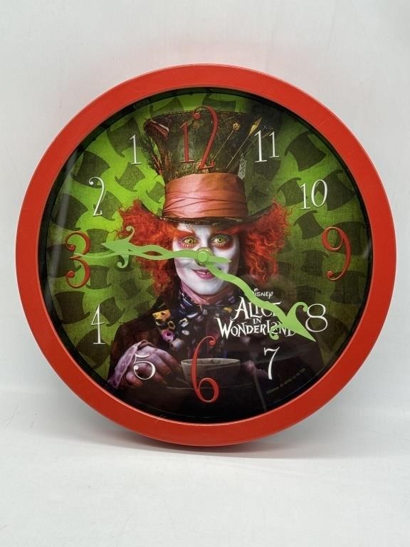 Disney Alice in Wonderland Reverse Wall Clock