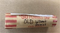 One roll of random wheat pennies