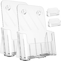 Acrylic Brochure Holder 8.5 x 11 inches  2 Pack