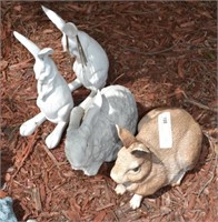 4pcs Various Rabbit Yard Statues