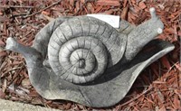 14" Snail on Leaf yard Statue