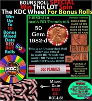 1-10 FREE BU RED Penny rolls with win of this 1982