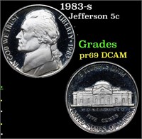 Proof 1983-s Jefferson Nickel 5c Grades GEM++ Proo