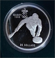 Canadian Mint Silver Coin 1986 Winter Olympics