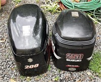 Two Suzuki Outboard Motor Covers
