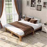 Queen Wood Platform Bed Frame  Easy Assembly