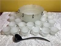 Frosted Punch Bowl Set