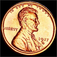 1917-D Lincoln Wheat Penny UNC RED