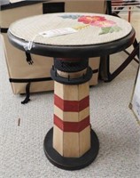 Lighthouse themed plant stand/end table 2ft tall