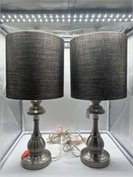 Pair of lamps. Black/silver color.
