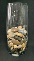 Glass Vase with Assorted Rocks