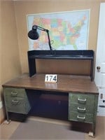 Metal Desk With Lights & Extra Shelf 30x60x30
