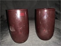 2 RUBY RED 4.25 “ GLASSES