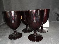 4 RUBY RED 5.25 “ GOBLETS