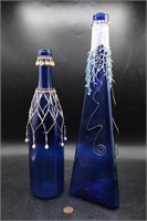 Cobalt Bottles w/ Hand Beaded Covers