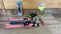 New dog collars, retractable leash, and tie down