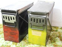 (2) Large Military Projectile Cannon Ammo Boxes