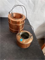 Vintage copper glue pots
