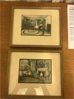 Antique hand painted Wallace Nutting Prints