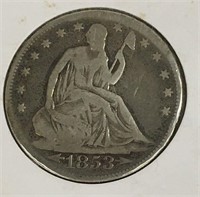 1853 Silver Arrows & Rays Seated Half Dollar
