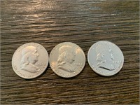 (3) 1961 Franklin Half Dollars