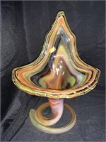 RETRO OKLA GLASS JACK-N-PULPIT VASE - 11.5 X 9.5