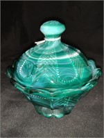 5 “ IMPERIAL SLAG GLASS CANDY DISH W/ LID