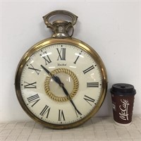 VINTAGE BRASS UNITED WALL CLOCK- SEE NOTES