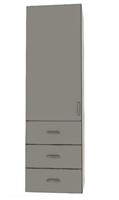 Wardrobe 4/4 gray (W 21.1 inch D 19.7 inch H 80 IN
