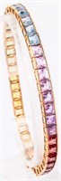 Jewelry 14kt Yellow Gold Rainbow Gemstone Bracelet