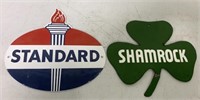 Shamrock and Standard porcelain signs