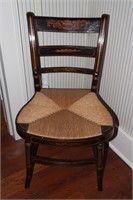 Rush bottom Hitchcock style chair with