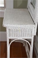 Wicker Make-Up Vanity and Seat, Measures: 30"W x