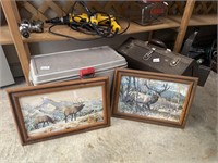 Pr of Elk framed prints