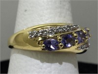Silver Ring with tanzanite topaz size 6.5
