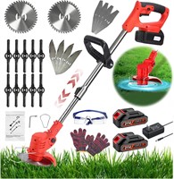 21V Electric Cordless Weed Wacker  2 Batteries
