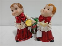 Two musical Caroler's figures