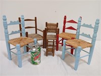 Six doll chairs