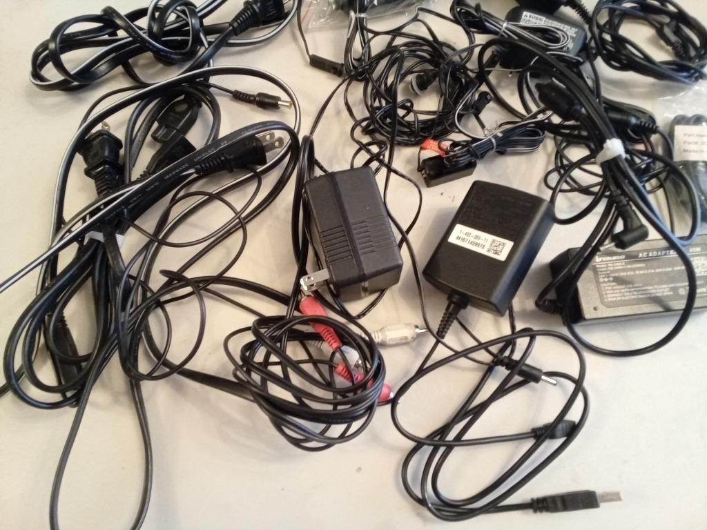 Large lot of Cords, Tranformers, Wires