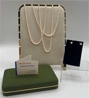 Cultured Pearl Necklace & Earrings