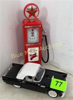 Texaco Fire Chief die cast gas pump & 1955 T-Bird