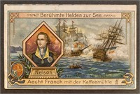 HORATIO NELSON: Victorian FRANCK COFFEE Card