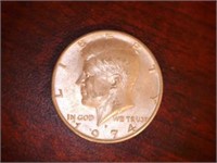 1974 D Kennedy half dollar