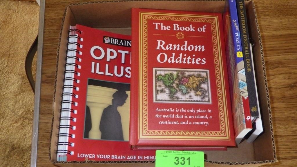 ASST. BOOKS- OPTICAL ILLUSIONS, RANDOM ODDITIES, >