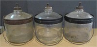 (3) Antique Cookstove Kerosene Bottles