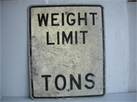Aluminum Weight Limit 3 Tons Sign 24 x 30 Inches