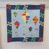 Kite Quilt - Long Arm Stitched - Solid Back