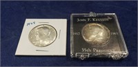(2) 1964 Silver Kennedy Half Dollar Coins